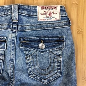 True Religion acid wash world tour super skinny jeans size 26